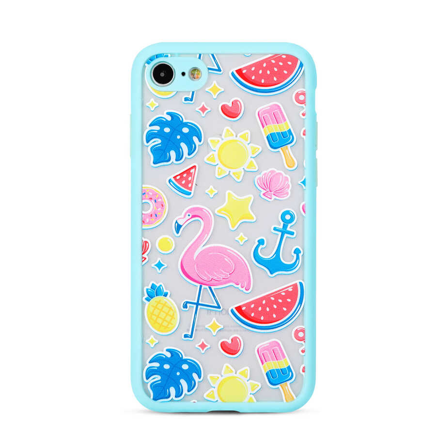 Apple iPhone 8 Kılıf Zore Fily Kapak Turkuaz