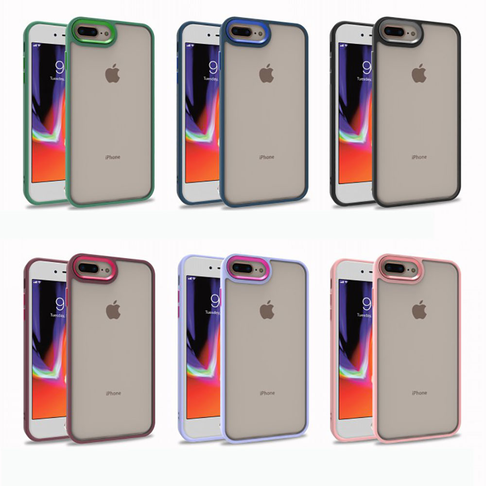 Apple iPhone 8 Plus Kılıf Zore Flora Kapak Mavi