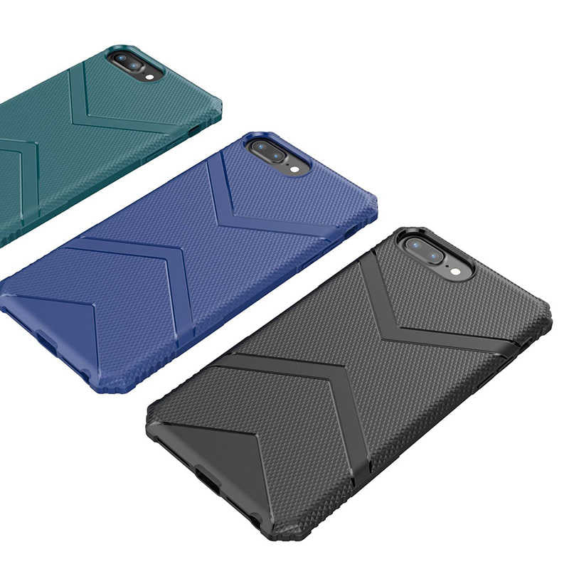 Apple iPhone 8 Plus Kılıf Zore Hank Silikon Lacivert