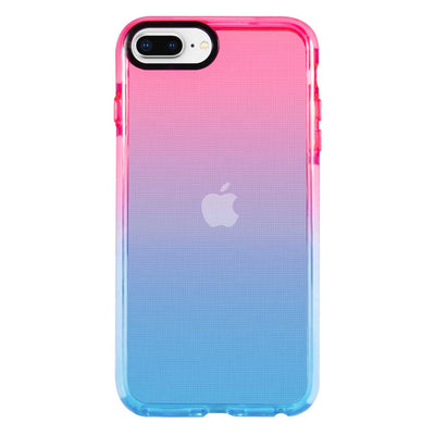 Apple iPhone 8 Plus Kılıf Zore Renkli Punto Kapak Pembe-Mavi