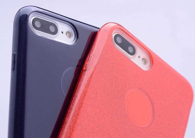 Apple iPhone 8 Plus Kılıf Zore Shining Silikon Gold