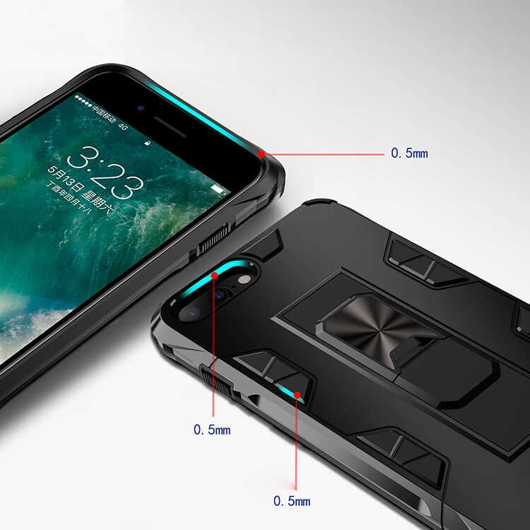 Apple iPhone 8 Plus Kılıf Zore Volve Kapak Gri