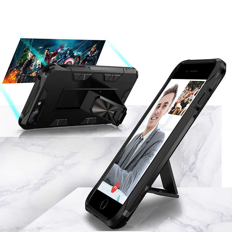 Apple iPhone 8 Plus Kılıf Zore Volve Kapak Gri
