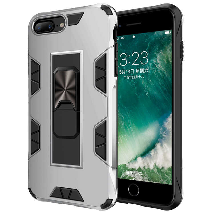 Apple iPhone 8 Plus Kılıf Zore Volve Kapak Gri