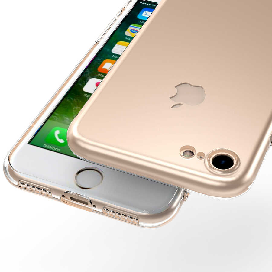 Apple iPhone SE 2020 Kılıf Zore Kamera Korumalı Süper Silikon Kapak Renksiz
