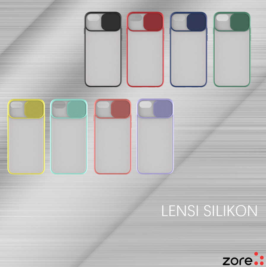 Apple iPhone SE 2020 Kılıf Zore Lensi Kapak Kırmızı