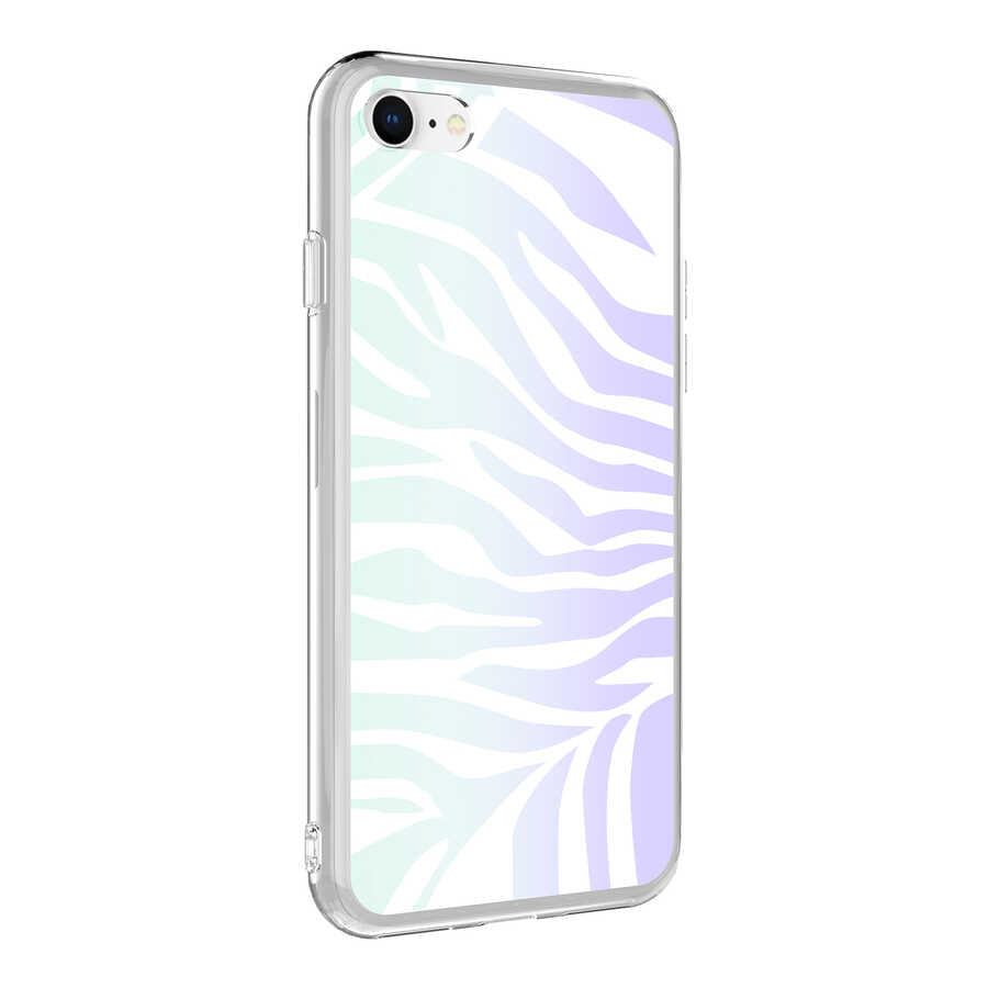 Apple iPhone SE 2020 Kılıf Zore M-Blue Desenli Kapak Cow No2