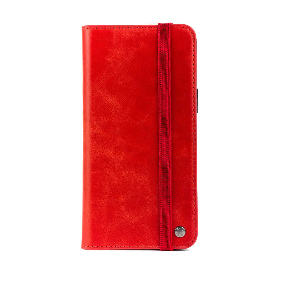 Apple iPhone SE 2022 Kılıf Zore Hakiki Deri Multi Cüzdan Kılıf Kırmızı