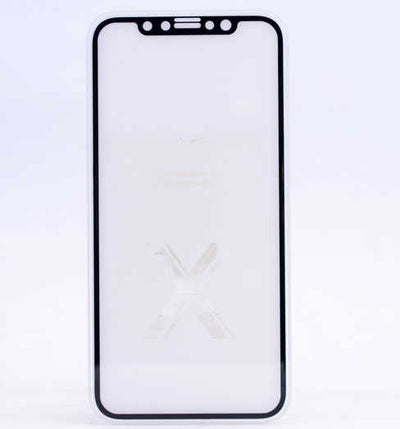 Apple iPhone X Zore Kenarları Kırılmaya Dayanıklı Cam Ekran Koruyucu Siyah