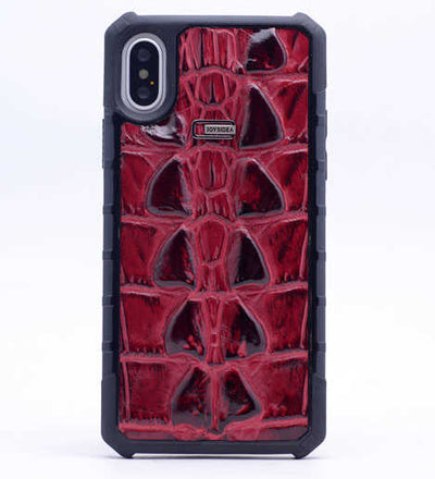 Apple iPhone X Kılıf Zore Crocow Kapak Kahverengi