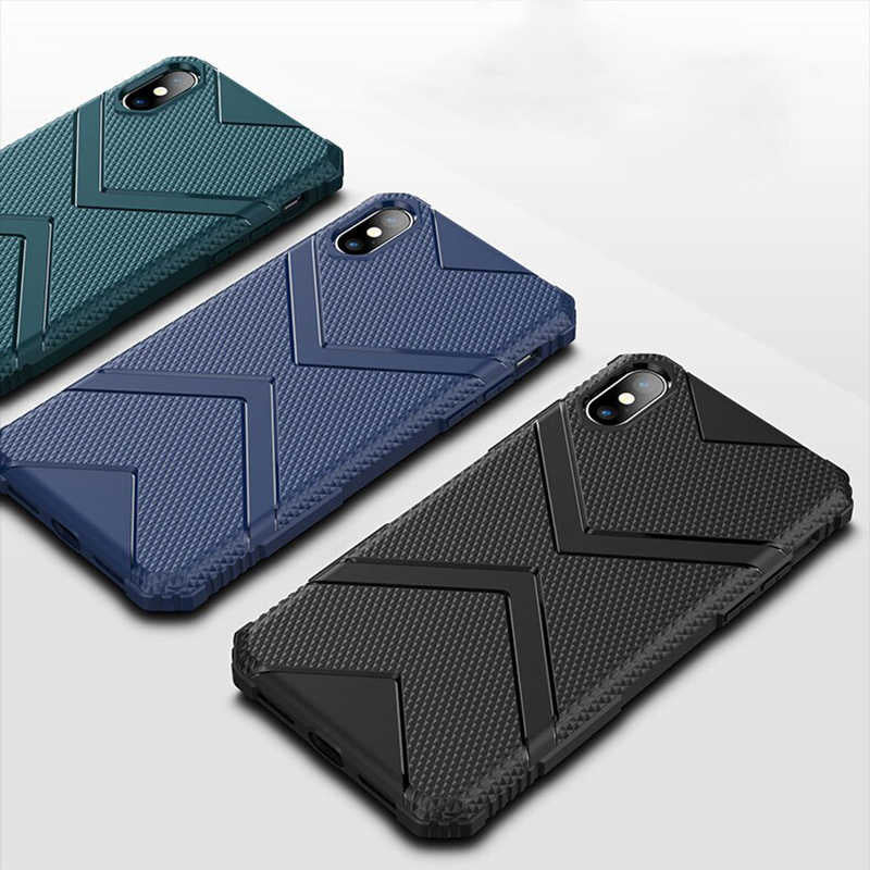 Apple iPhone X Kılıf Zore Hank Silikon Lacivert