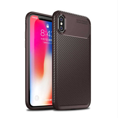 Apple iPhone X Kılıf Zore Negro Silikon Kapak Kahverengi