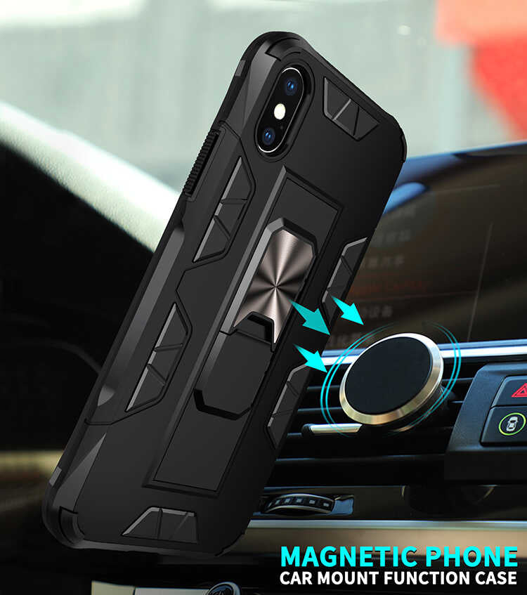 Apple iPhone X Kılıf Zore Volve Kapak Siyah