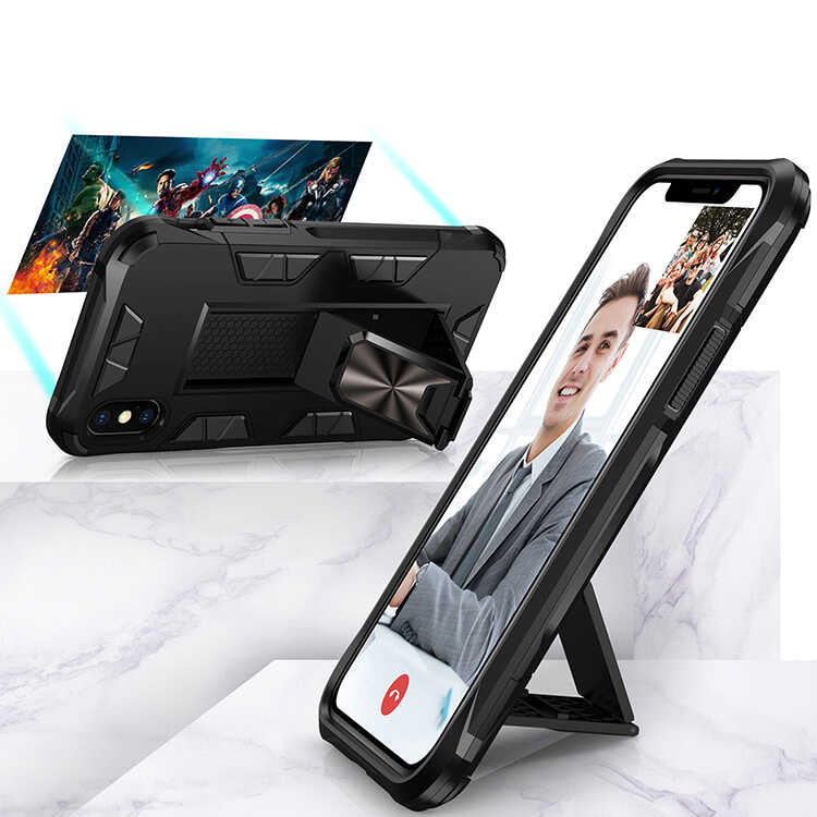 Apple iPhone X Kılıf Zore Volve Kapak Kırmızı