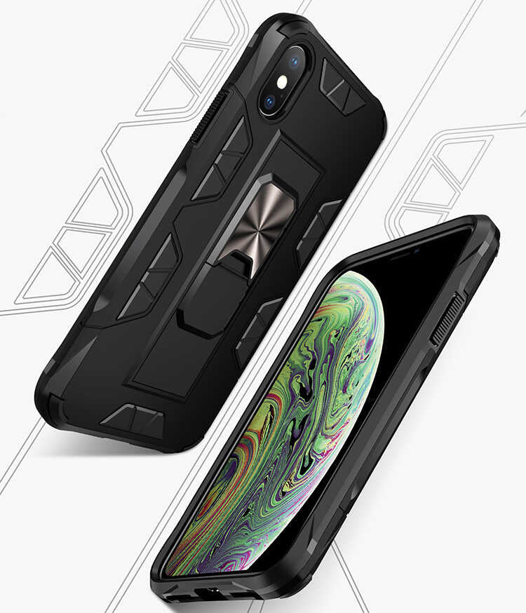 Apple iPhone X Kılıf Zore Volve Kapak Gold