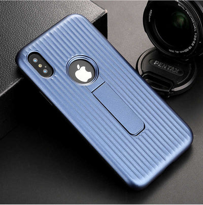 Apple iPhone X Kılıf Zore Wave Standlı Mıknatıslı Kapak Gold