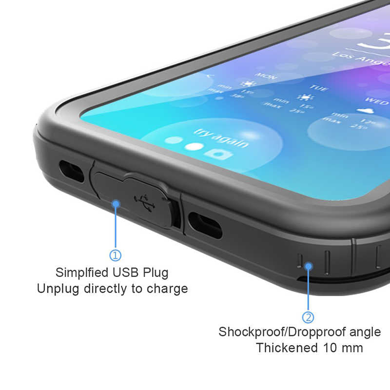 Apple iPhone XR 6.1 Kılıf Zore 1-1 Su Geçirmez Kılıf Siyah