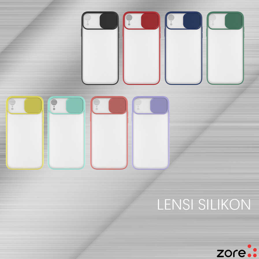Apple iPhone XR 6.1 Kılıf Zore Lensi Kapak Koyu Yeşil