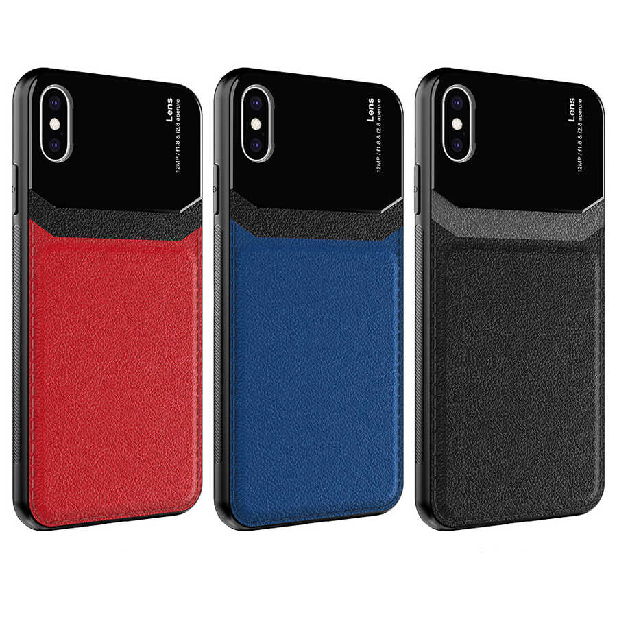 Apple iPhone XS 5.8 Kılıf Zore Emiks Kapak Kırmızı