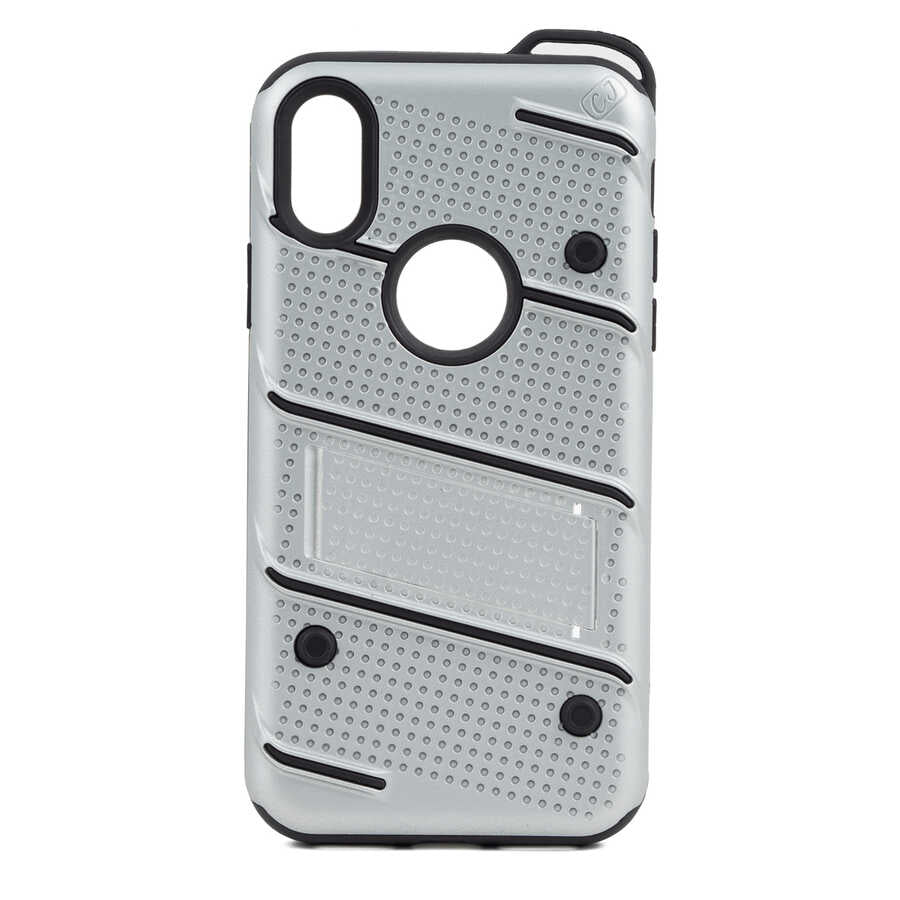 Apple iPhone XS 5.8 Kılıf Zore İron Kapak Gri