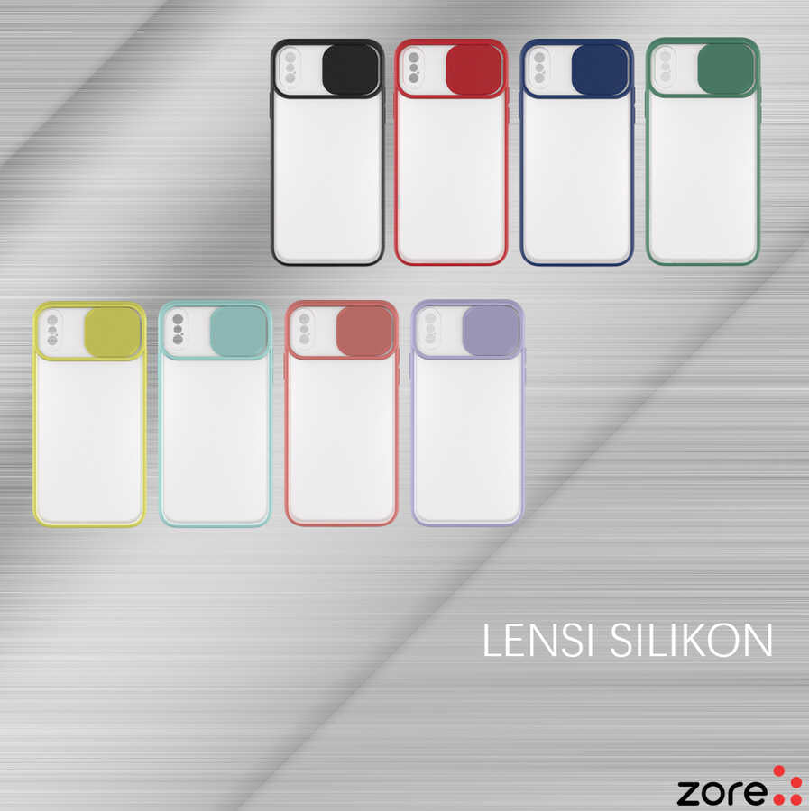 Apple iPhone XS 5.8 Kılıf Zore Lensi Kapak Lacivert