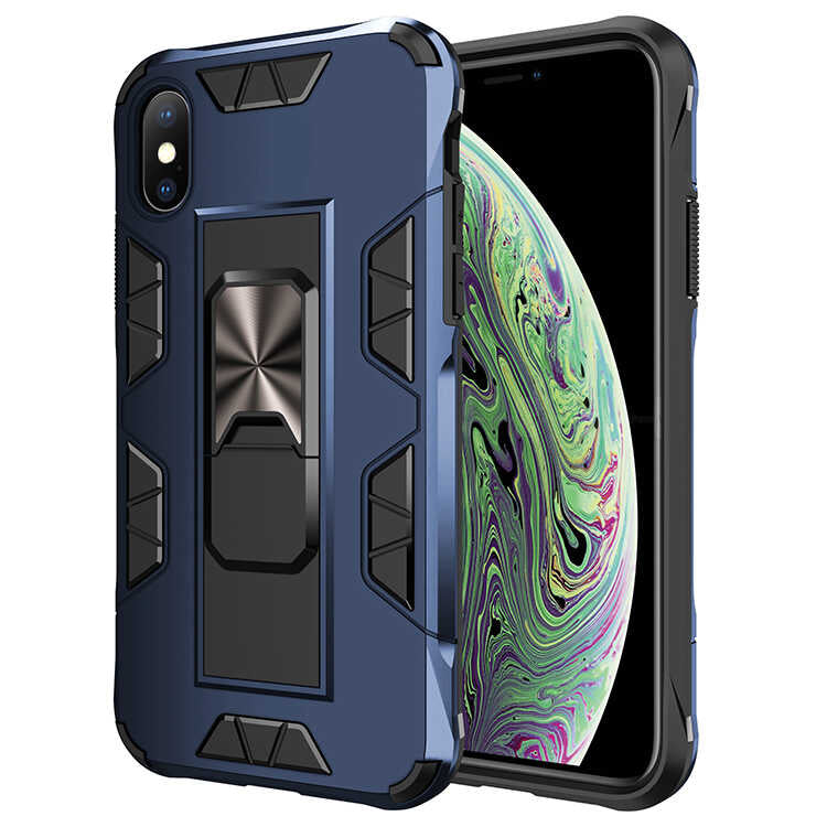 Apple iPhone XS 5.8 Kılıf Zore Volve Kapak Lacivert