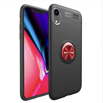 Apple iPhone XR 6.1 Kılıf Zore Ravel Silikon Kapak Siyah-Kırmızı