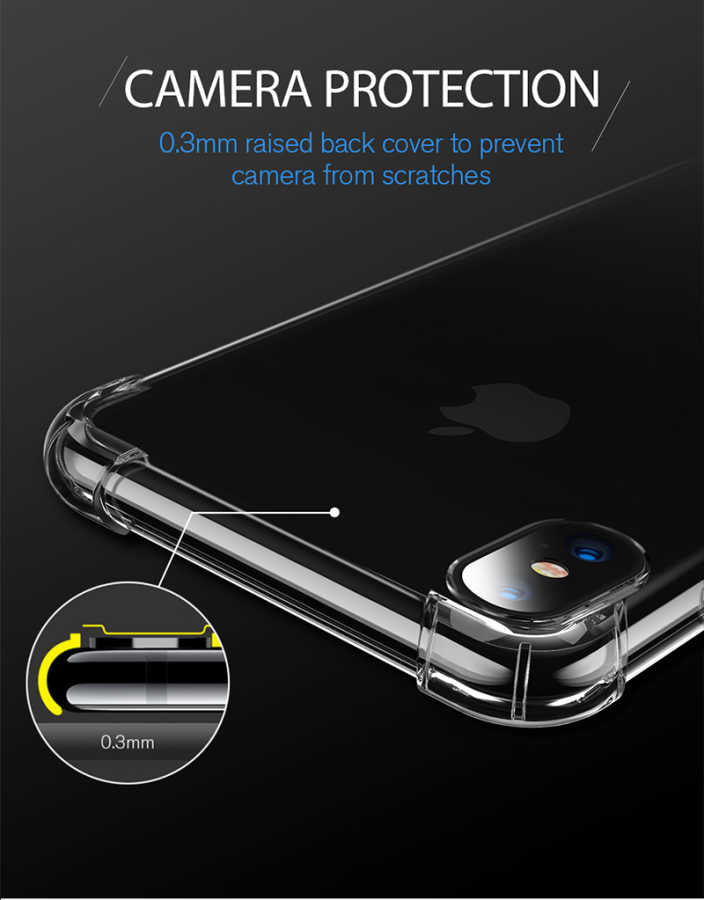Apple iPhone XS Max 6.5 Kılıf Zore Nitro Anti Shock Silikon Renksiz