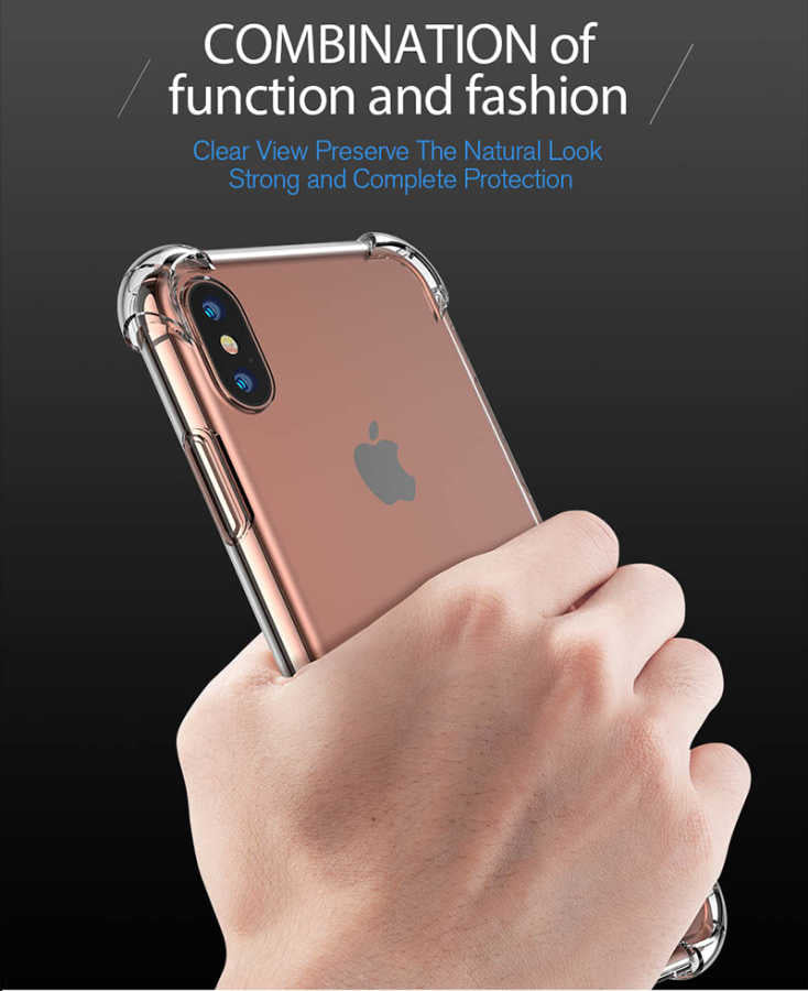 Apple iPhone XS Max 6.5 Kılıf Zore Nitro Anti Shock Silikon Renksiz