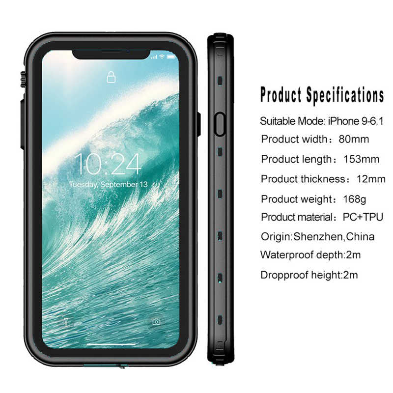 Apple iPhone XS Max 6.5 Kılıf Zore 1-1 Su Geçirmez Kılıf Siyah