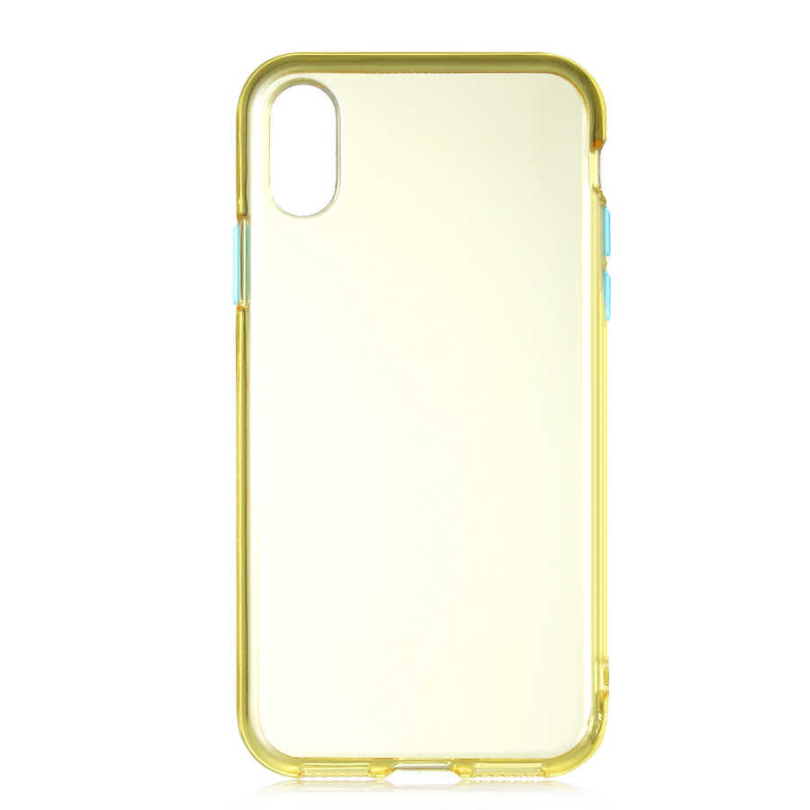 Apple iPhone XS Max 6.5 Kılıf Zore Bistro Kapak Sarı
