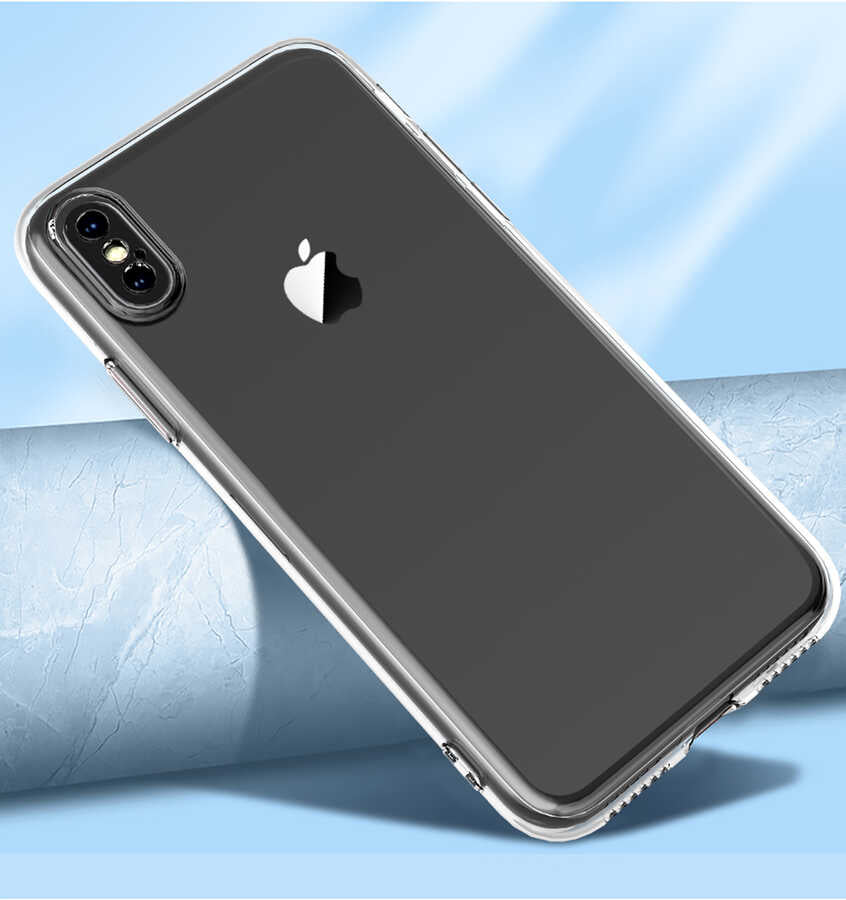 Apple iPhone XS Max 6.5 Kılıf Zore Kamera Korumalı Süper Silikon Kapak Renksiz