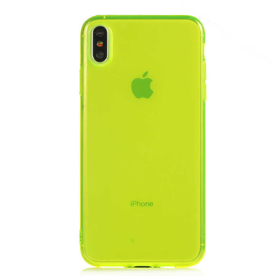 Apple iPhone XS Max 6.5 Kılıf Zore Mun Silikon Sarı