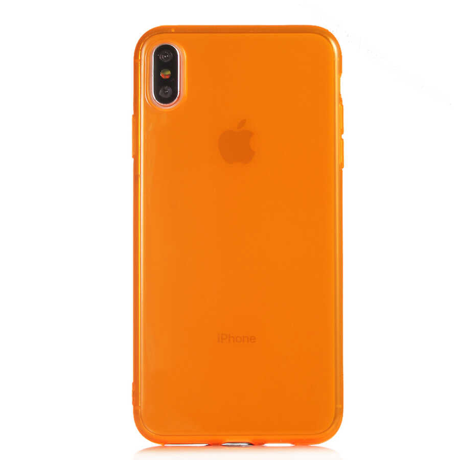 Apple iPhone XS Max 6.5 Kılıf Zore Mun Silikon Turuncu