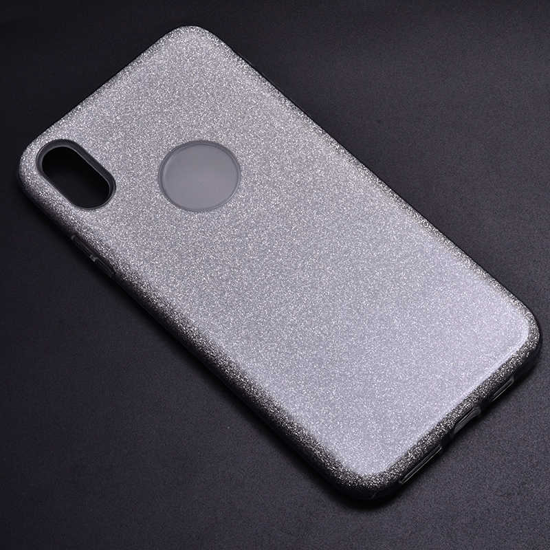 Apple iPhone XS Max 6.5 Kılıf Zore Shining Silikon Gümüş