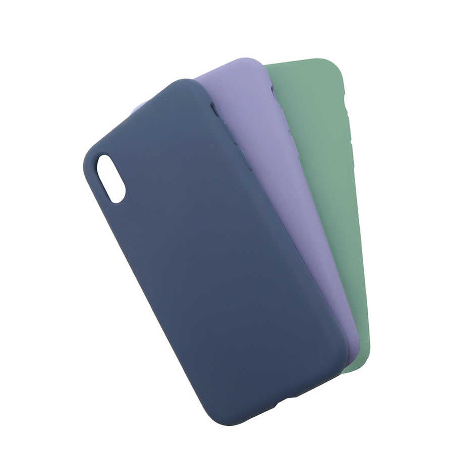 Apple iPhone XS Max 6.5 Kılıf Zore Silk Silikon Lacivert