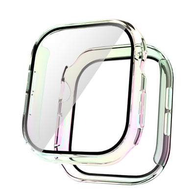 Apple Watch 10 42mm Sert PC Kasa Electroplatink Çerçeveli Ekran Koruyucu Zore Watch Gard 36 Şeffaf