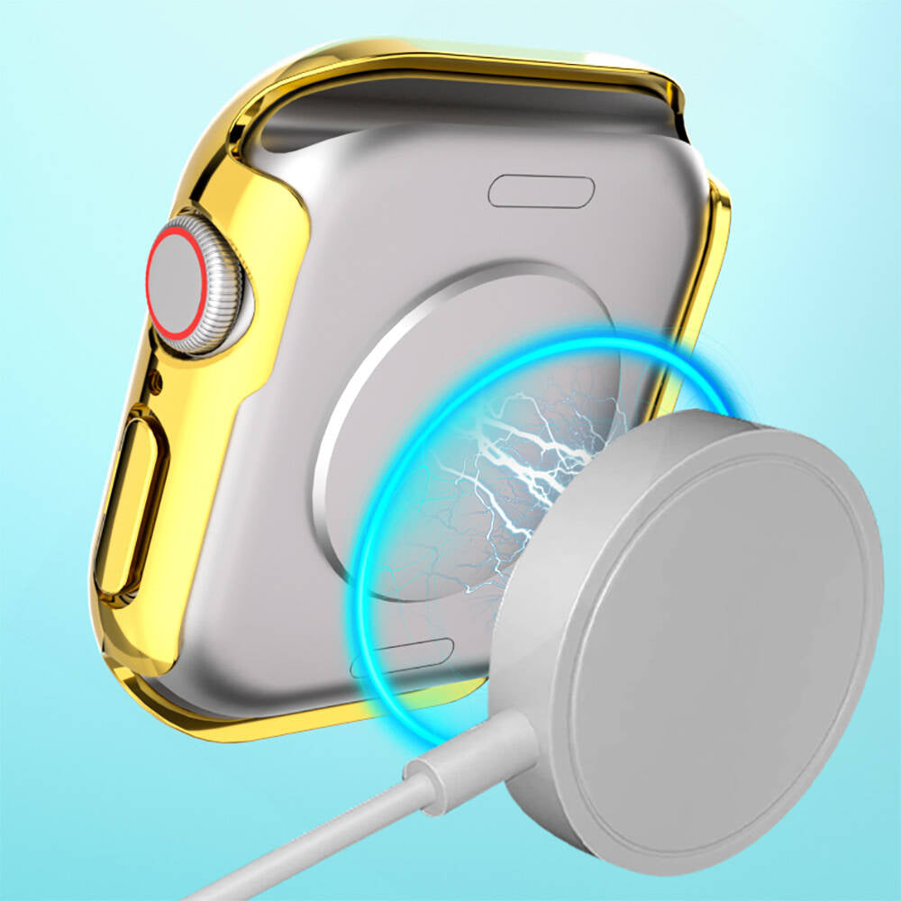 Apple Watch 10 46mm Zore Watch Gard 05 Sert PC Koruyucu Gold