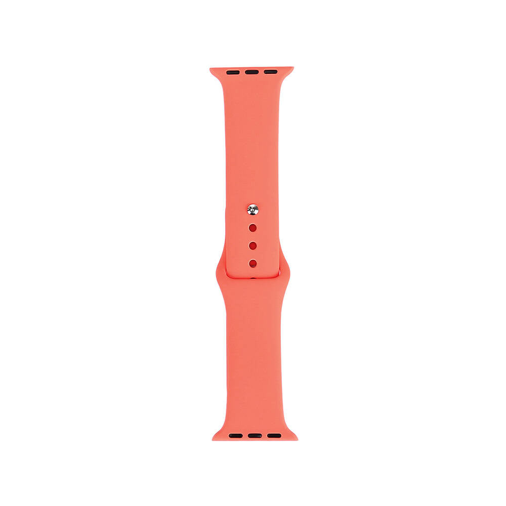 Apple Watch 38mm Band Serisi Klasik Kordon Silikon Strap Kayış Apricot Orange