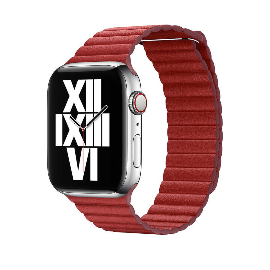 Apple Watch 38mm KRD-09 Deri Lop Kordon Mavi