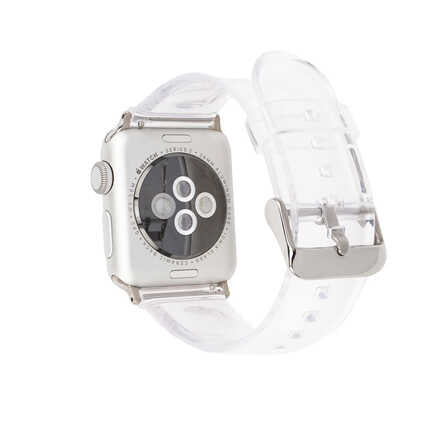 Apple Watch 38mm KRD-13 Şeffaf Silikon Kordon Renksiz