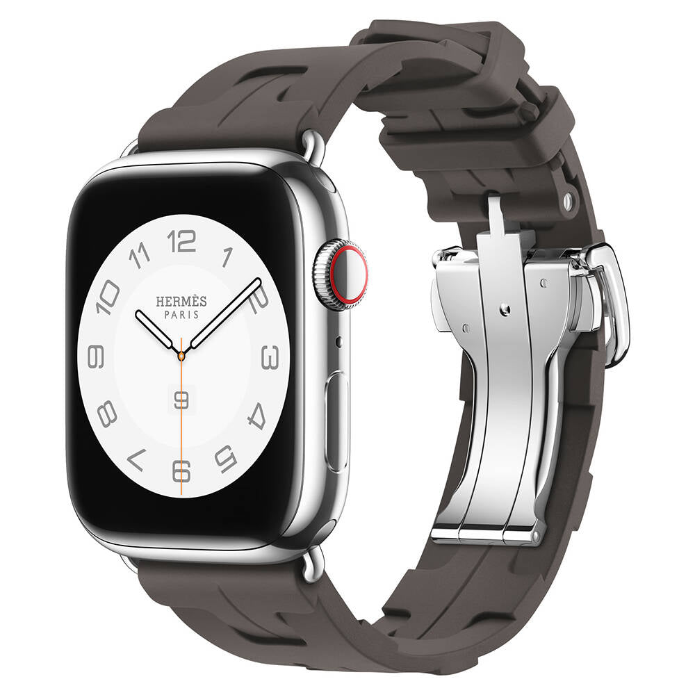 Apple Watch 38mm Spor Görünümlü Zore KRD-94 Silikon Kordon Turuncu