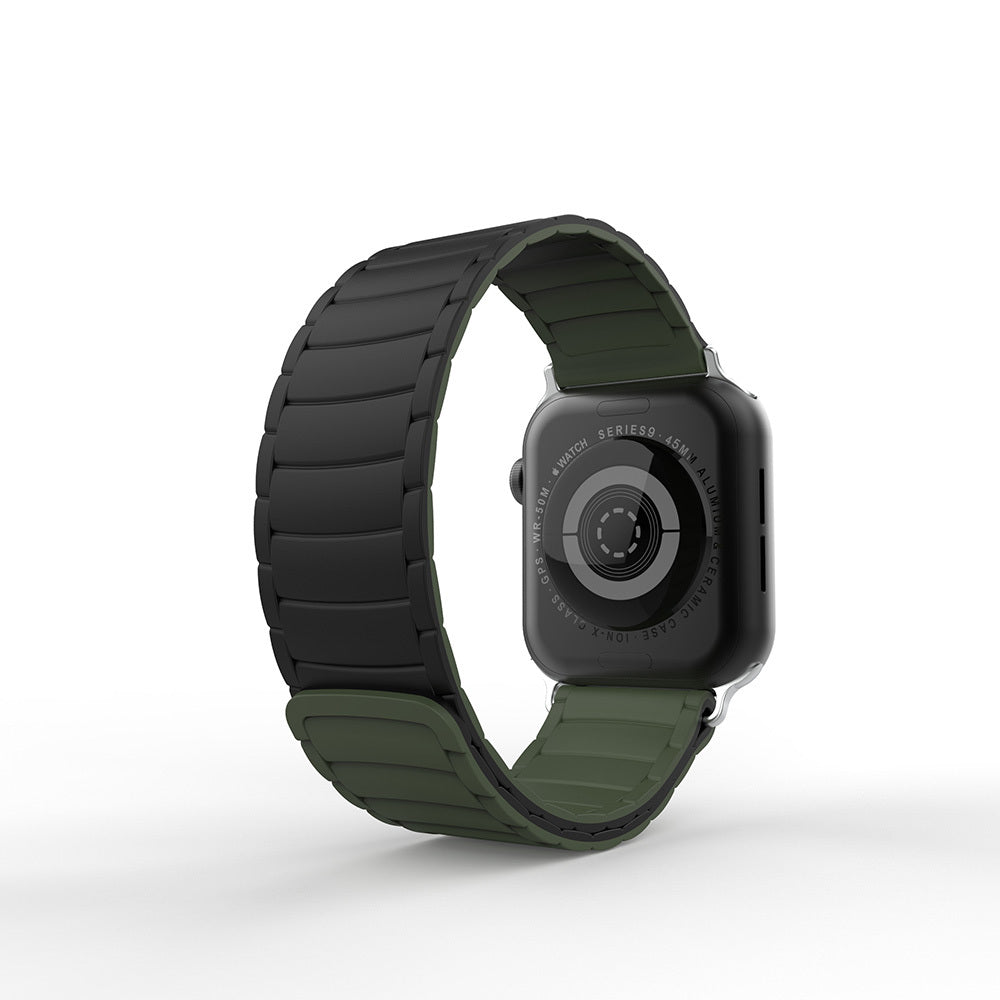 Apple Watch 38mm Zore KRD-122 Silikon Kordon Strap Kayış Siyah-Gri