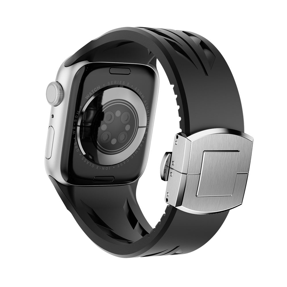 Apple Watch 42mm KRD-127 Metal Tokalı Silikon Kordon Kırmızı