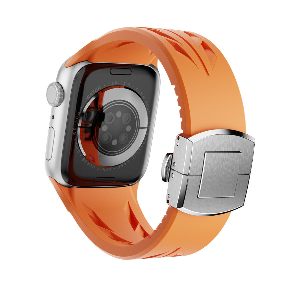 Apple Watch 42mm KRD-127 Metal Tokalı Silikon Kordon Beyaz