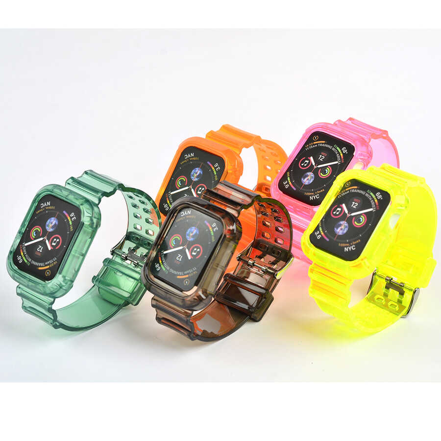 Apple Watch 42mm KRD-27 Silikon Kordon Renksiz