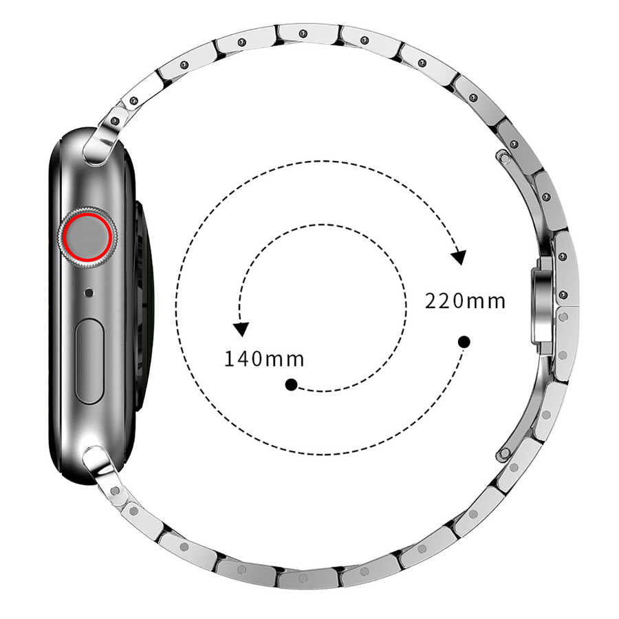Apple Watch 42mm KRD-63 Metal Kordon Gümüş