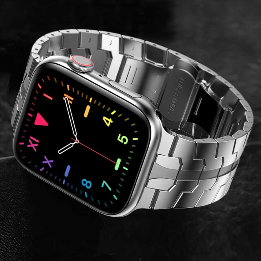 Apple Watch 42mm KRD-63 Metal Kordon Gümüş