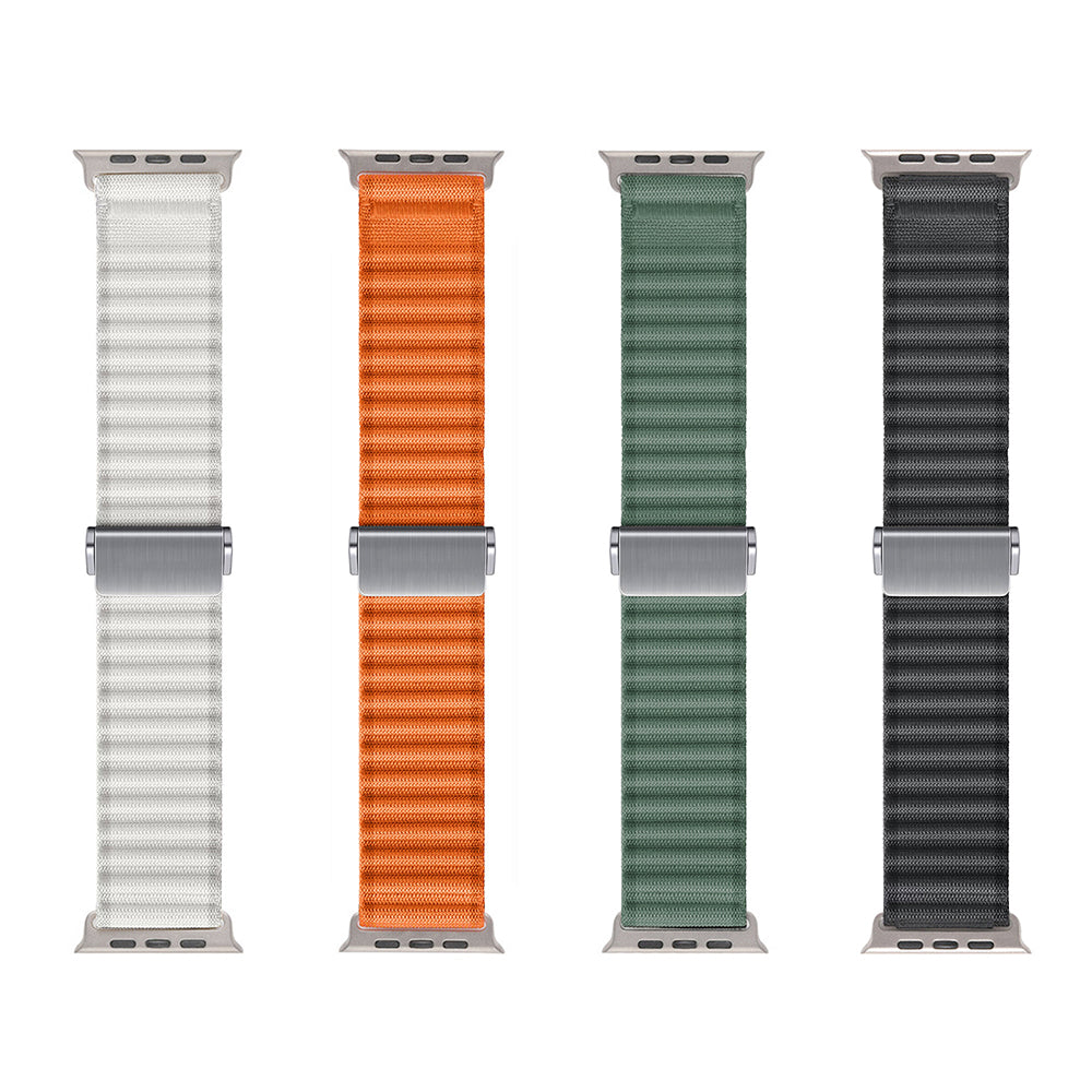 Apple Watch 42mm Zore KRD-123 Naylon Kumaş Hasır Örgülü Kordon Yeşil