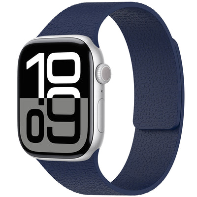 Apple Watch 42mm Zore KRD-136 Kabartma Desenli Silikon Kordon Lacivert